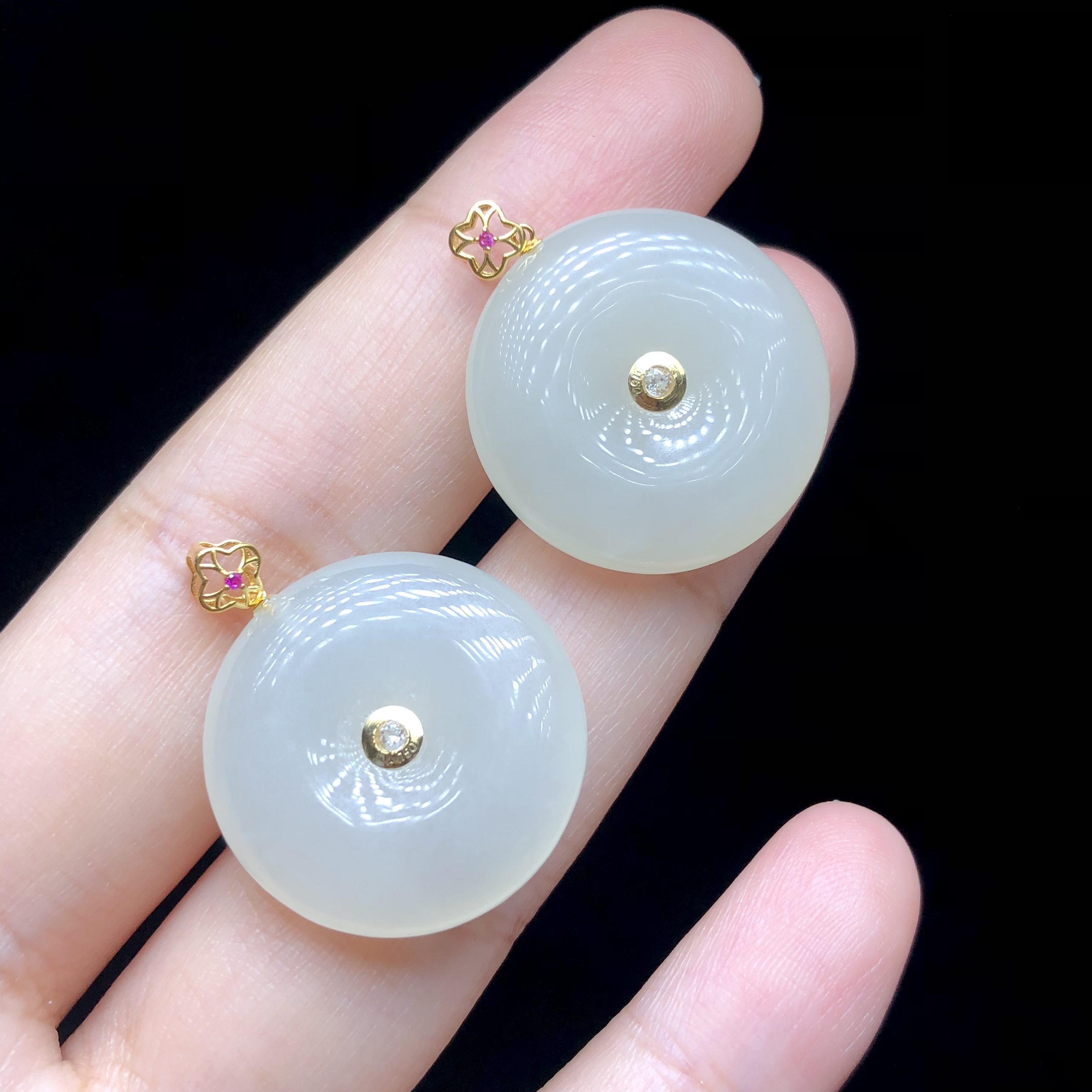 【云上好物】18K金和田玉吊坠-多样性发其一-21*5mm-DS66801-4（JG）