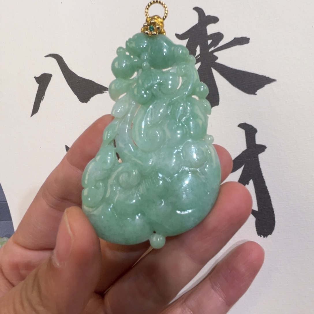 翡翠未镶嵌吊坠(赠链)代编织