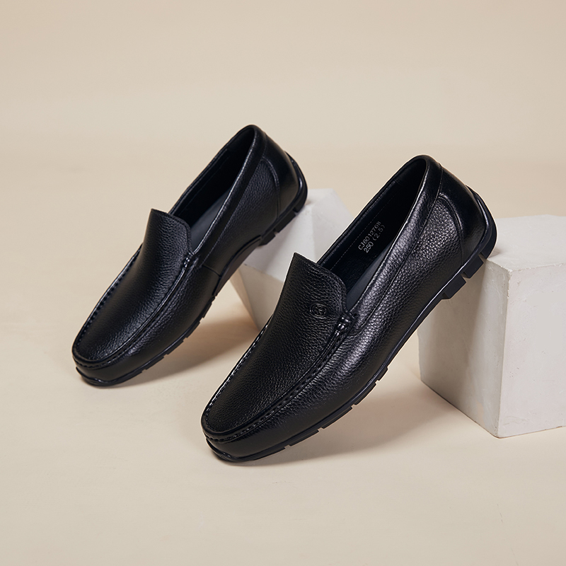 Sheridan喜来登男鞋8513商务真皮平底乐福鞋男英伦风一脚蹬豆豆鞋