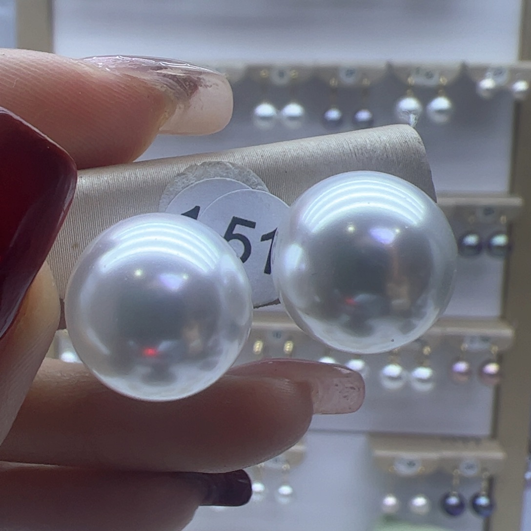 淡水珍珠耳饰18K金镶嵌