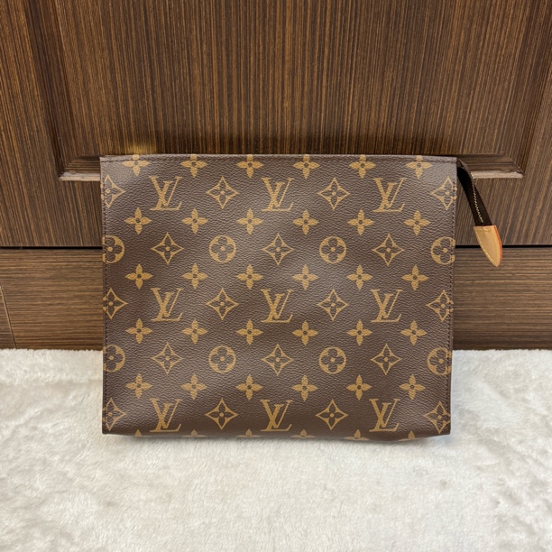 99新 LouisVuitton/路易威登 老花洗漱包手拿包26cm/二奢