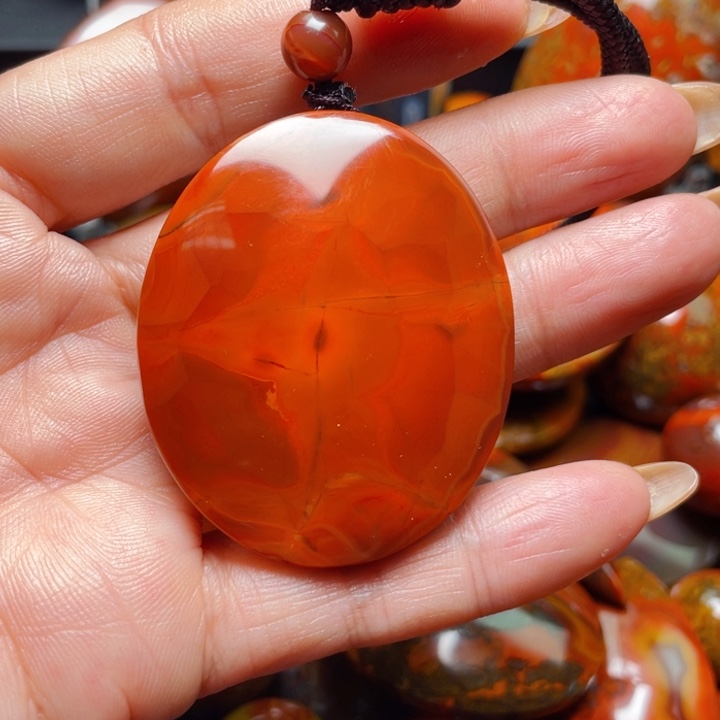 玛瑙/玉髓战国红玛瑙挂件未镶嵌蜜*