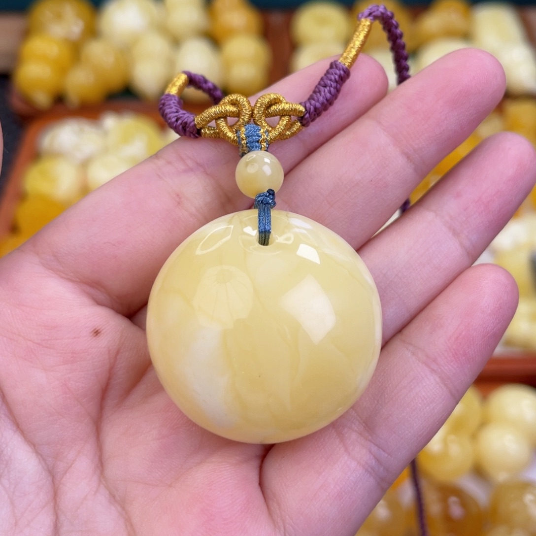 蜜蜡毛衣链未镶嵌蜜蜡