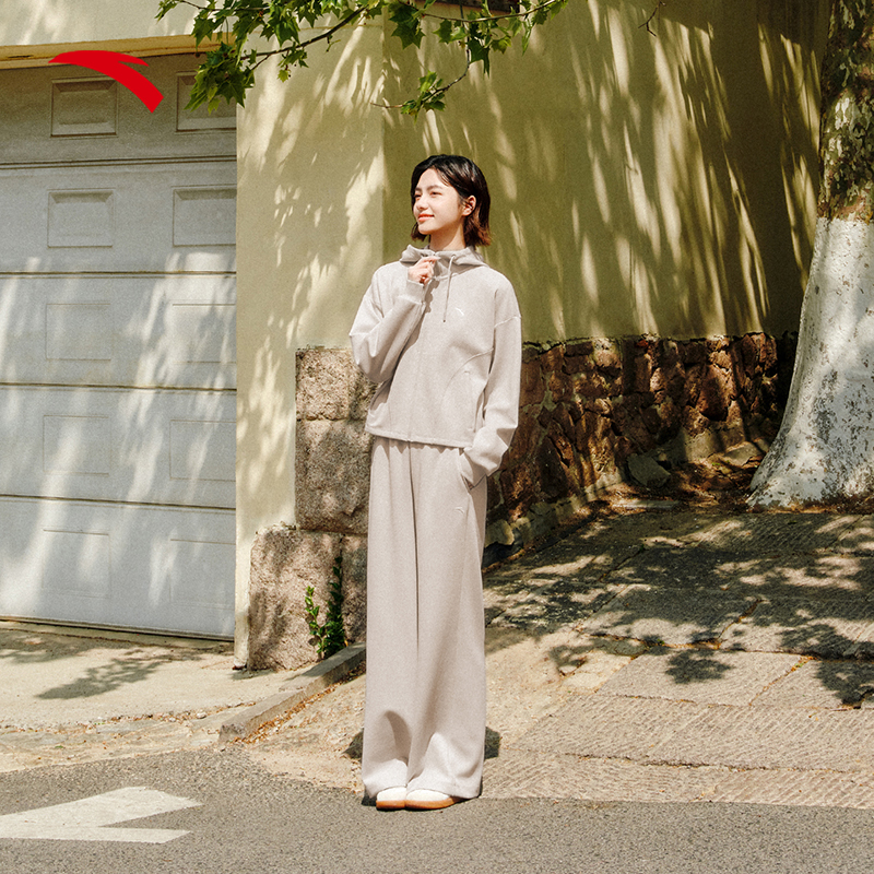 安踏自由裤 | 宽松直筒阔腿裤女莫代尔显瘦垂感针织长裤962537301