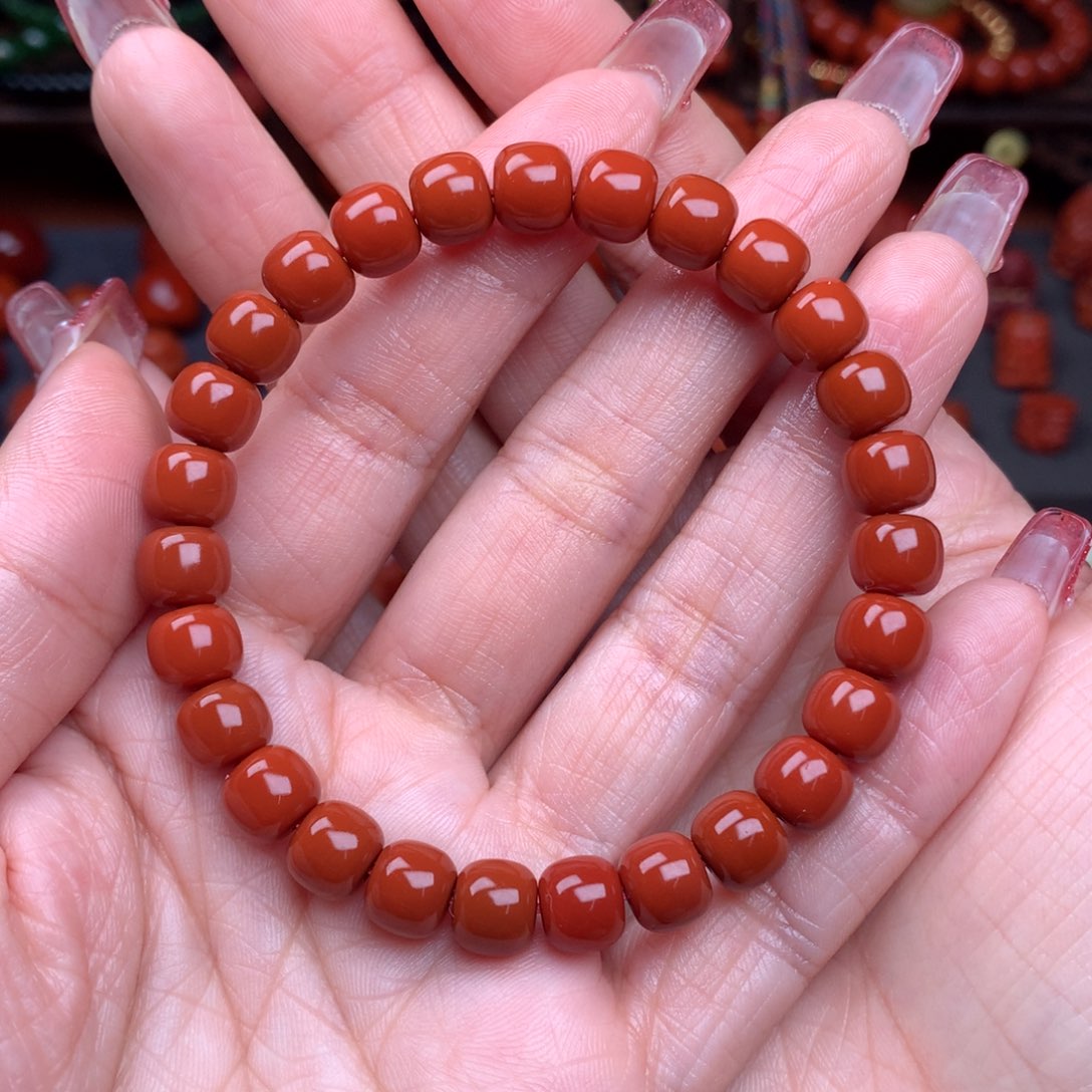 南红玛瑙精工老型手串未镶嵌7.8