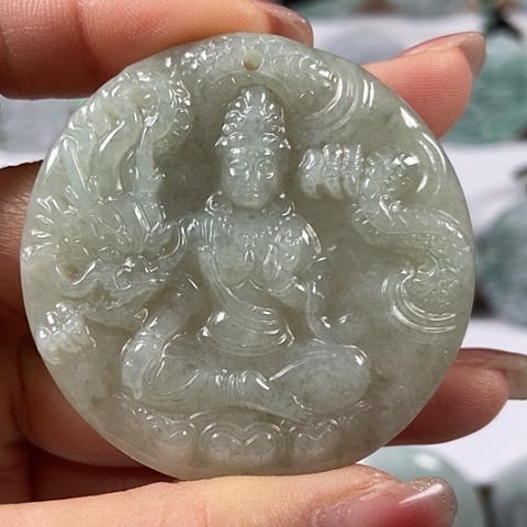 翡翠颈饰未镶嵌玉龙观音福利