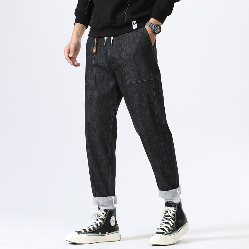 牛仔裤男士秋冬直筒宽松裤休闲长裤秋冬新款裤子男