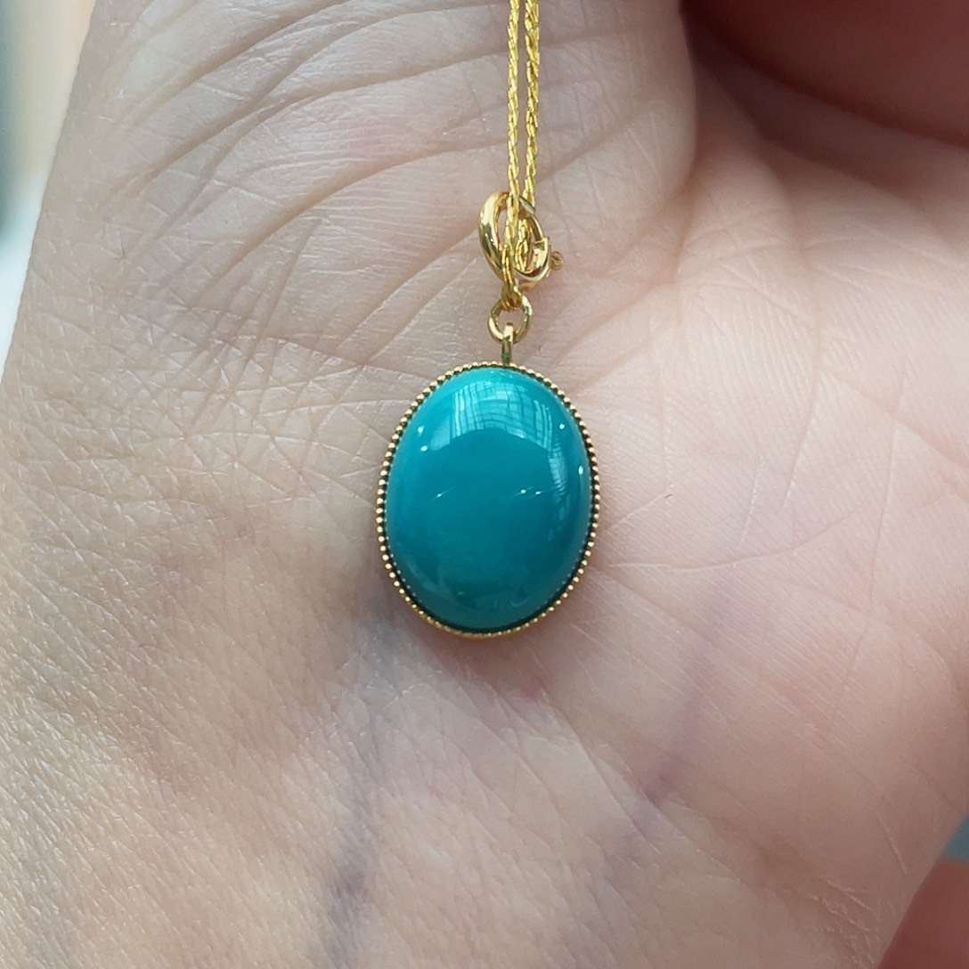 绿松石戒指18K金镶嵌