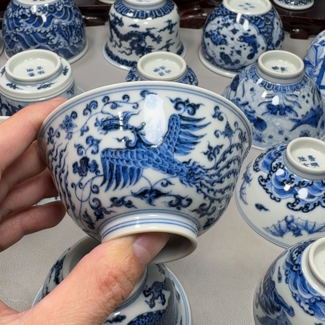 杯子篮****货铭轩陶瓷手工现代手绘高温景德镇