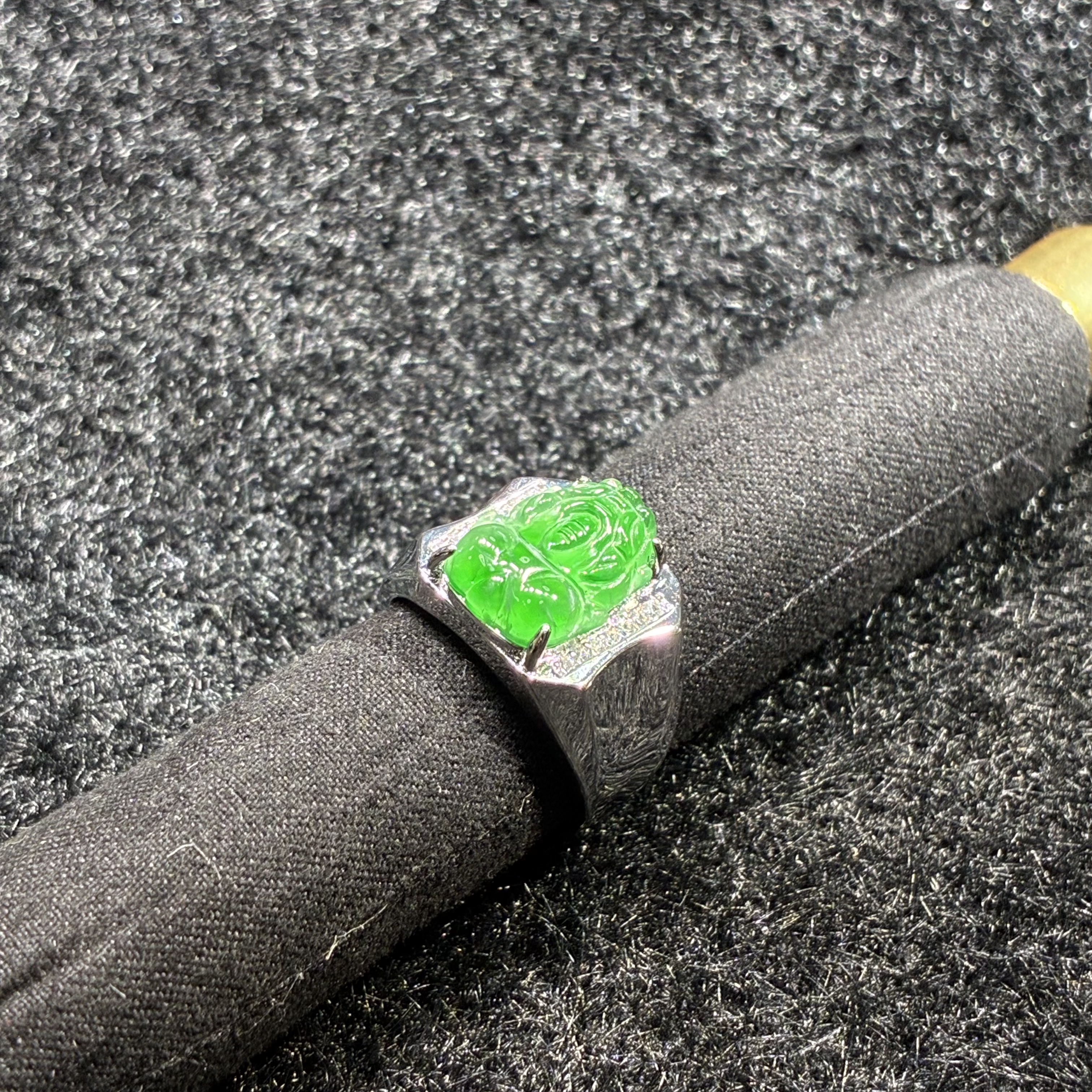 【聚鑫珠宝】天然翡翠A货满绿貔貅戒指气质款多样性发货-y1107