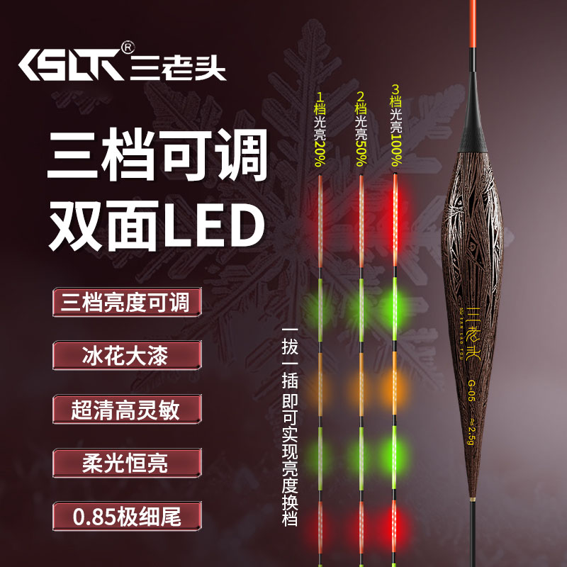 三老头G可变档LED夜光漂高灵敏电子夜光漂日夜两用电子夜光漂鲫鲤