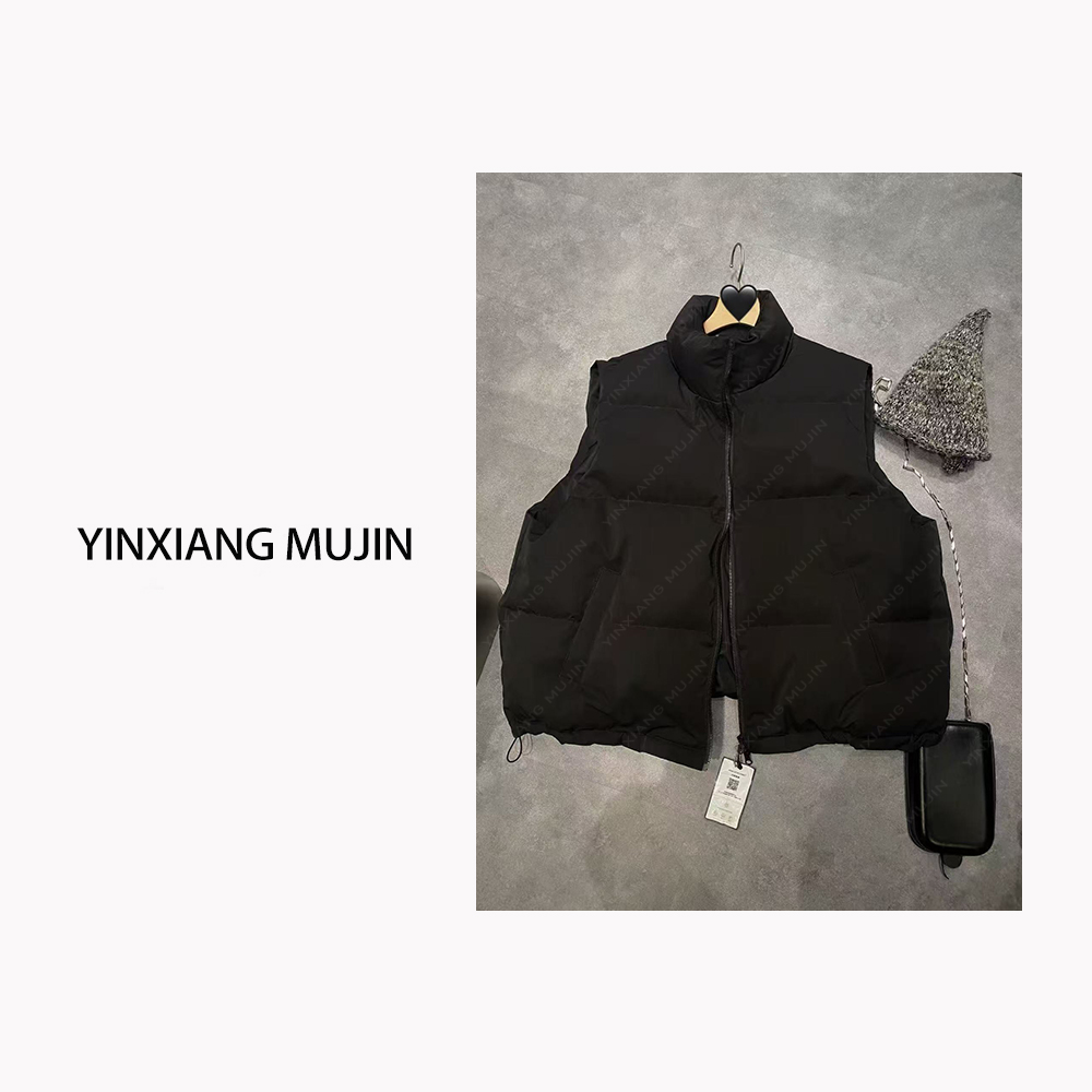 【YINXIANGMUJIN】厚料羽绒马夹 冬季新品时尚简约短款立领马甲女