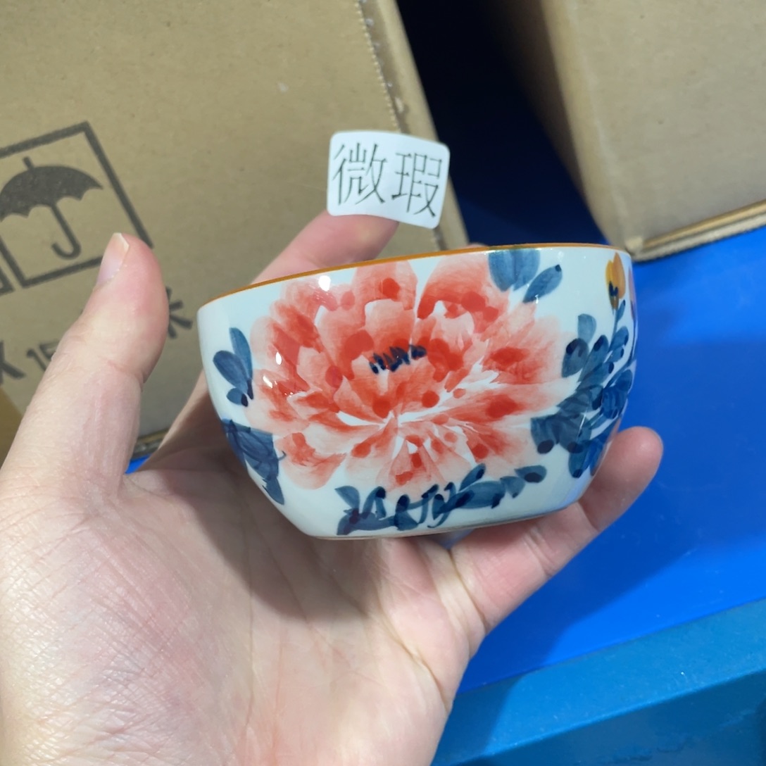釉下手绘茶具微瑕
