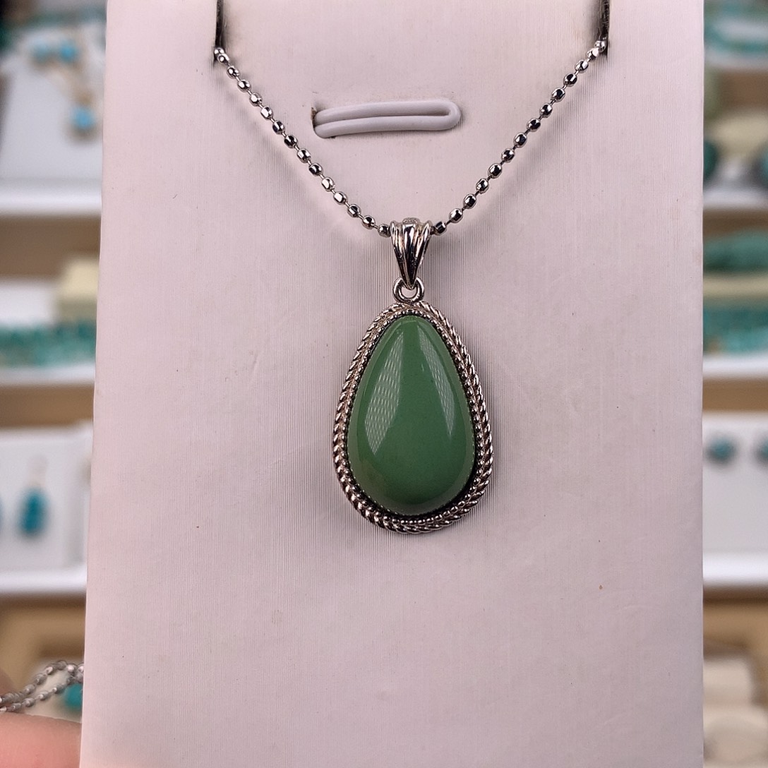 绿松石银S925镶嵌颈饰