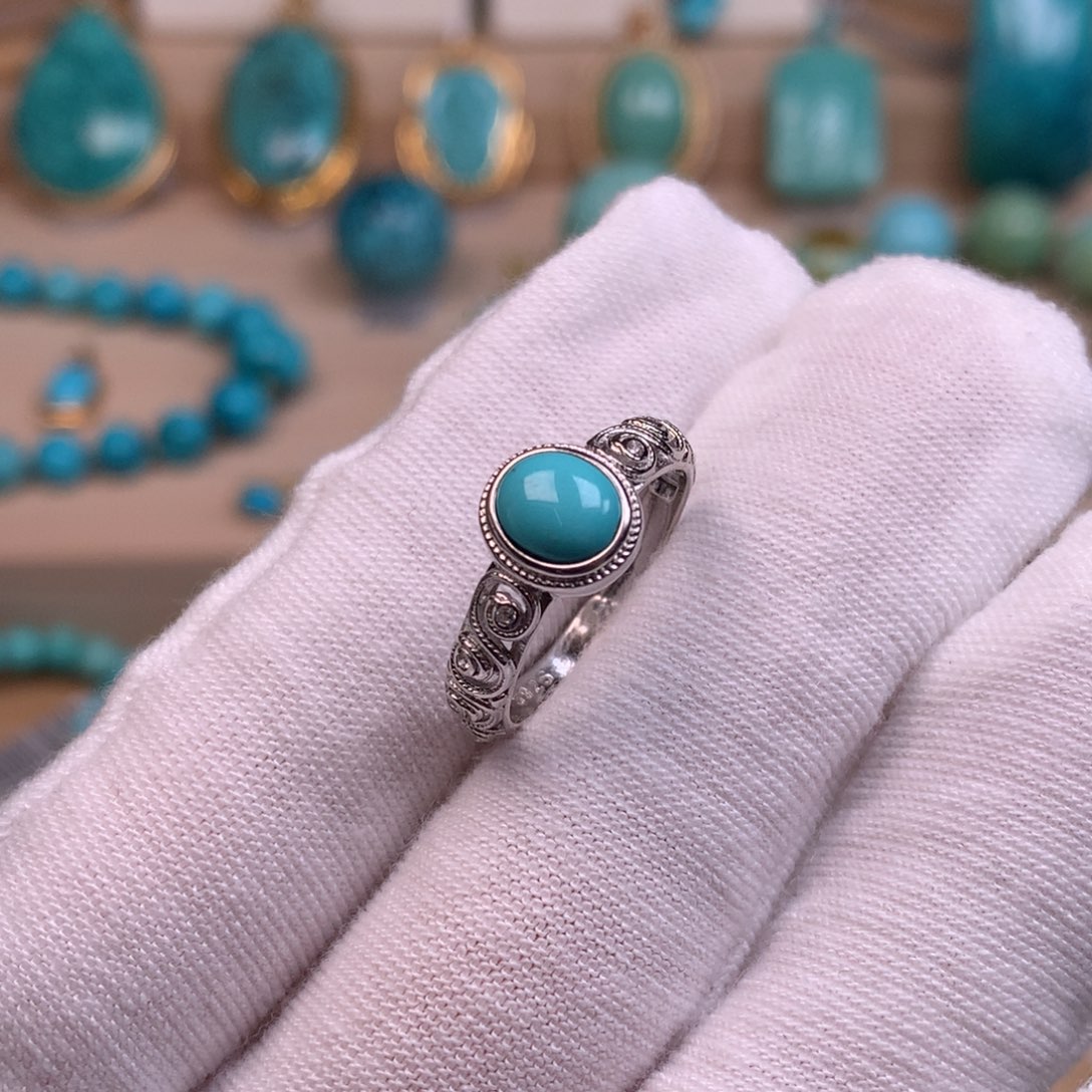 绿松石银S925镶嵌珠宝奇石