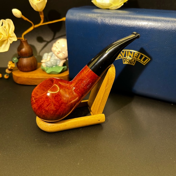 意大利沙芬一点金石楠木烟斗烟道3   原木色320ks