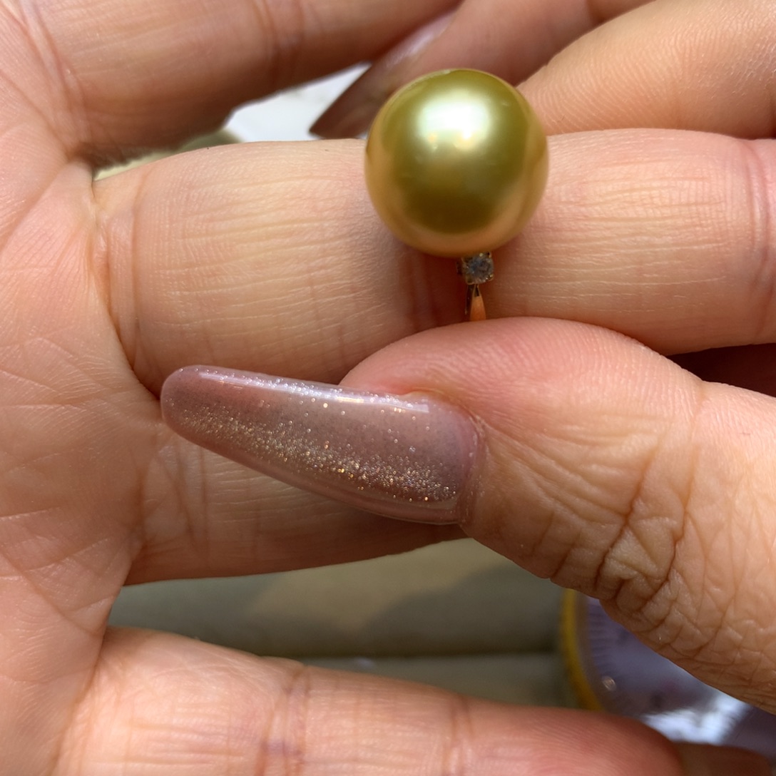 14K金镶嵌戒指海水珍珠