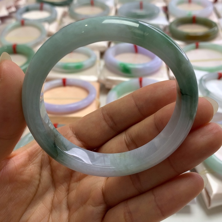 翡翠未镶嵌手镯57.7