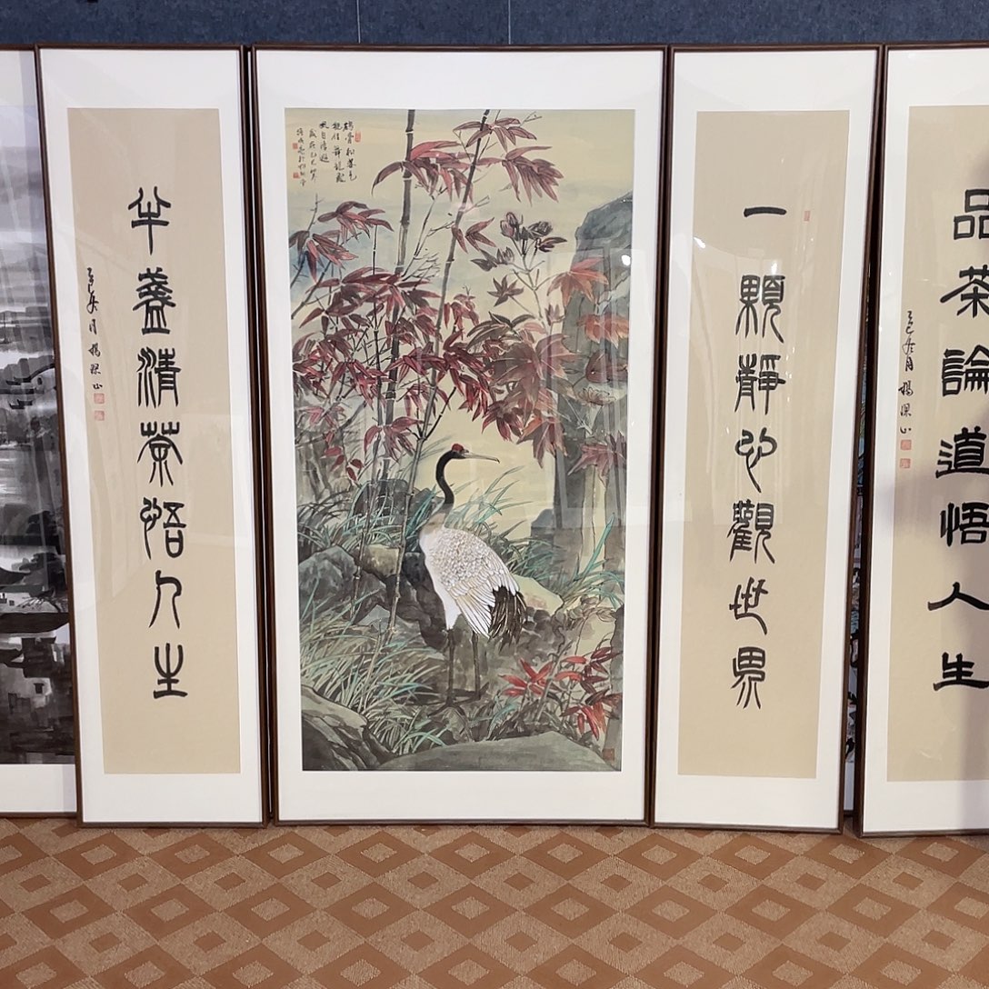 国画手绘画作品带框