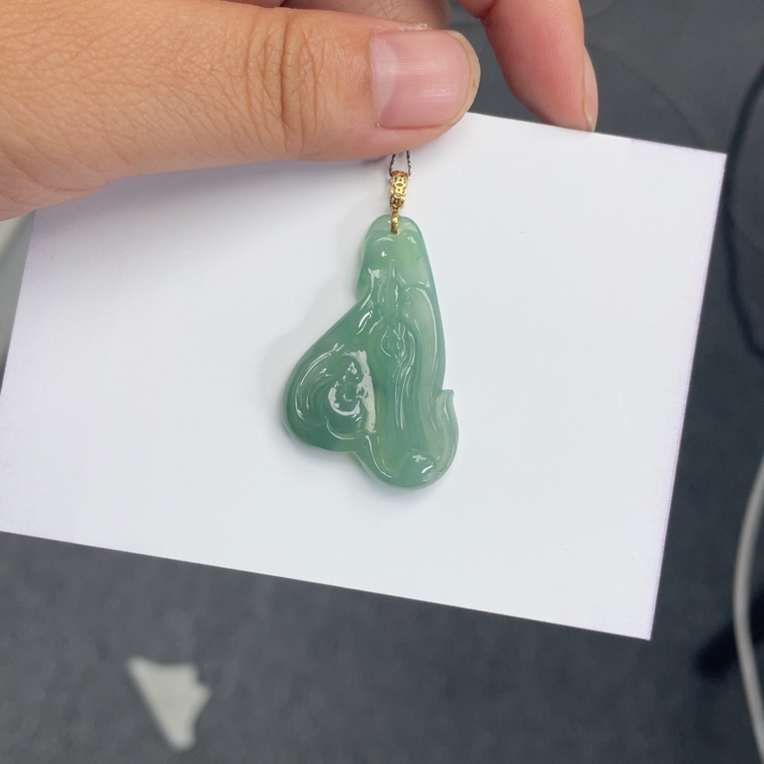 翡翠颈饰18K金镶嵌悟道
