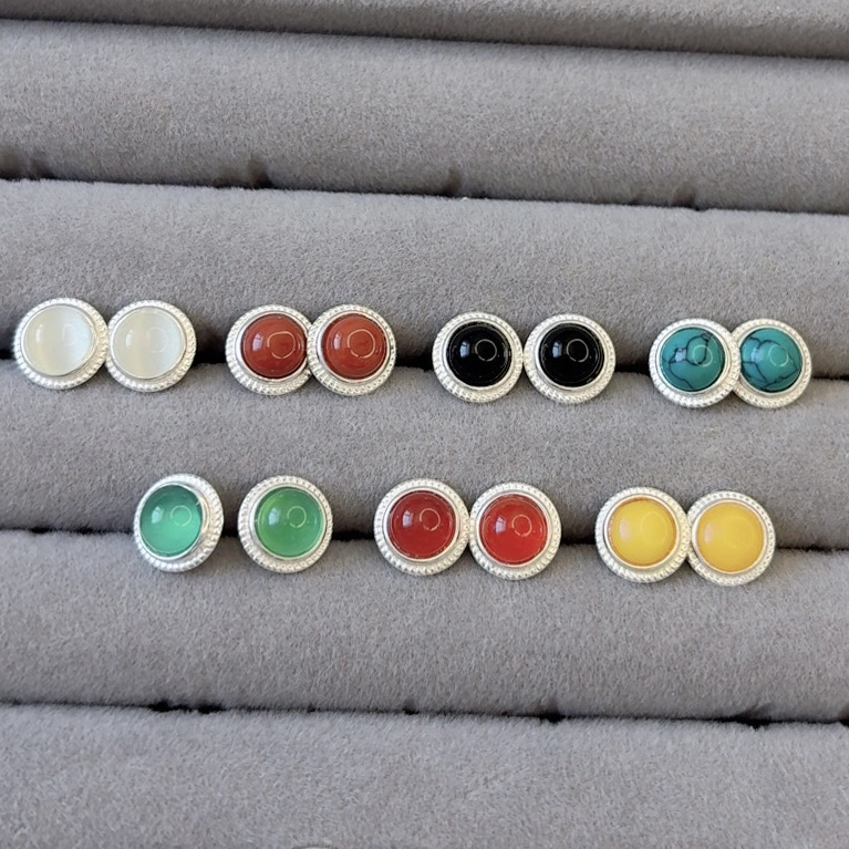 925银银制品 925银银制品 纯银民族风简约耳钉