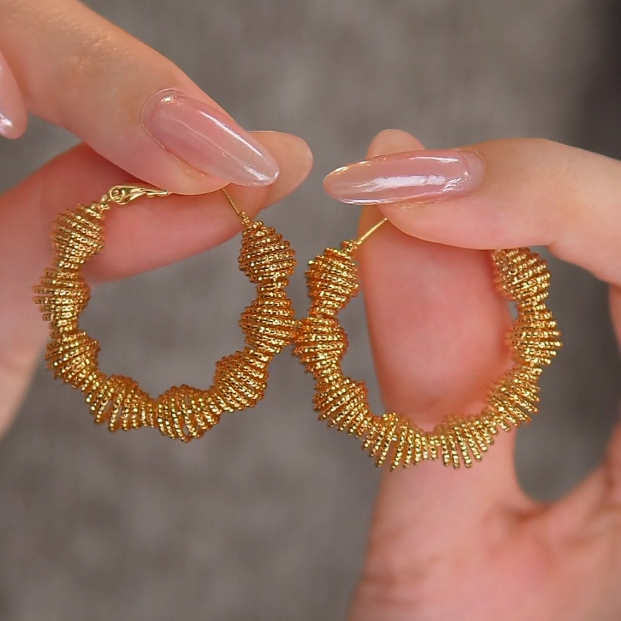 愿岛 黄铜耳饰 法式复古气质小众不规则金属耳环EH2800