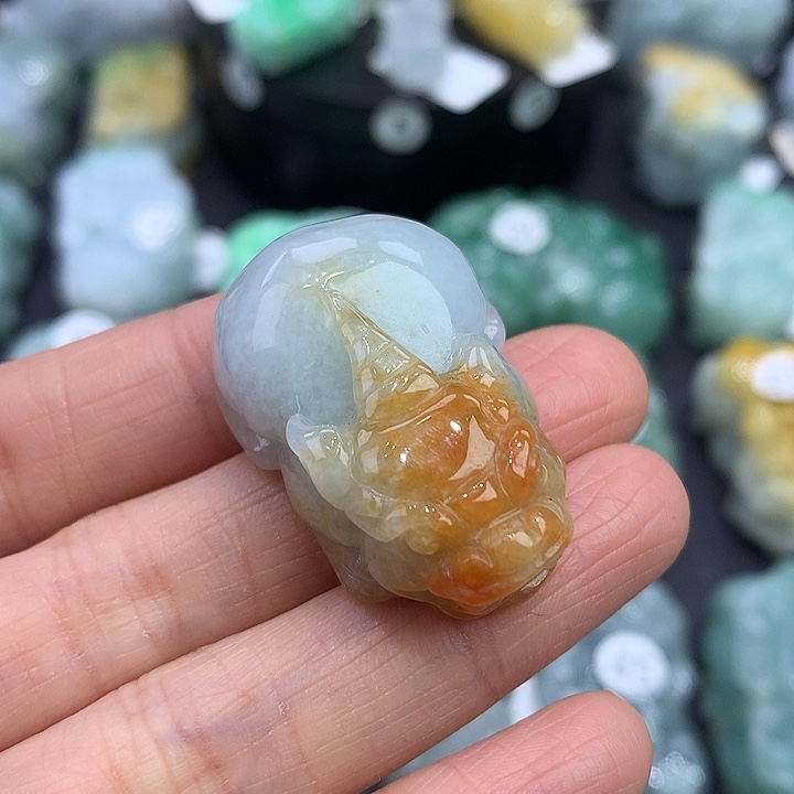 翡翠未镶嵌颈饰天然缅甸A货翡翠貔貅吊坠