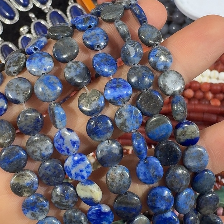 玛瑙/玉髓合金珠宝半成品一条8mm小圆片