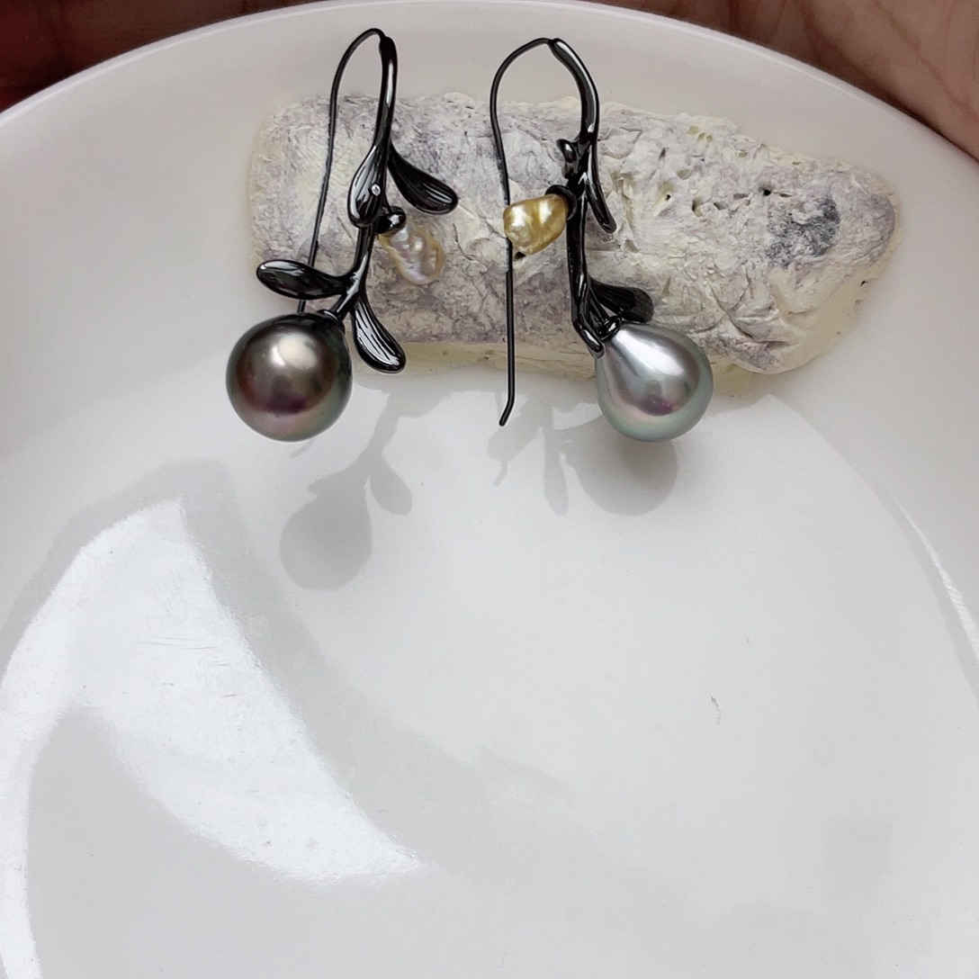 海水珍珠耳饰银S925镶嵌T**y