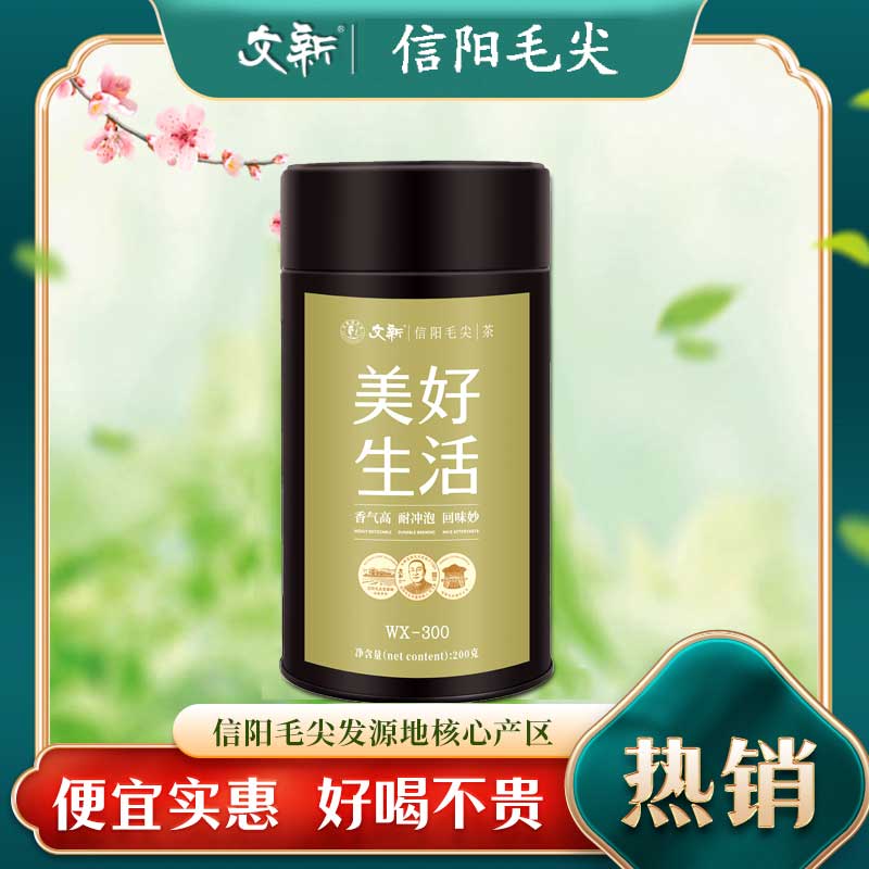 【美好生活茶WX-300】文新信阳毛尖美好生活茶200g谷雨一芽两叶绿茶