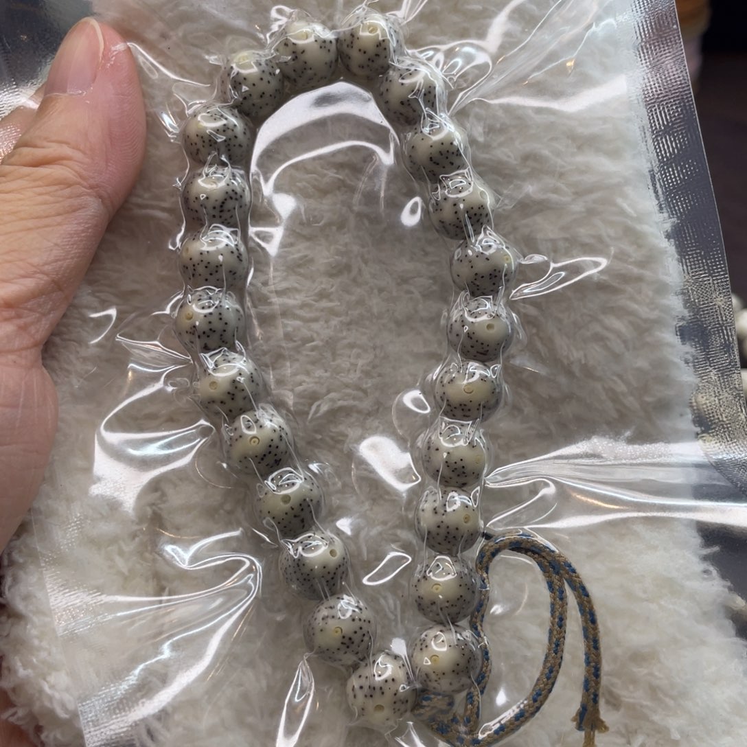 星月菩提手串钰*-卡10圆珠带月留白小细星