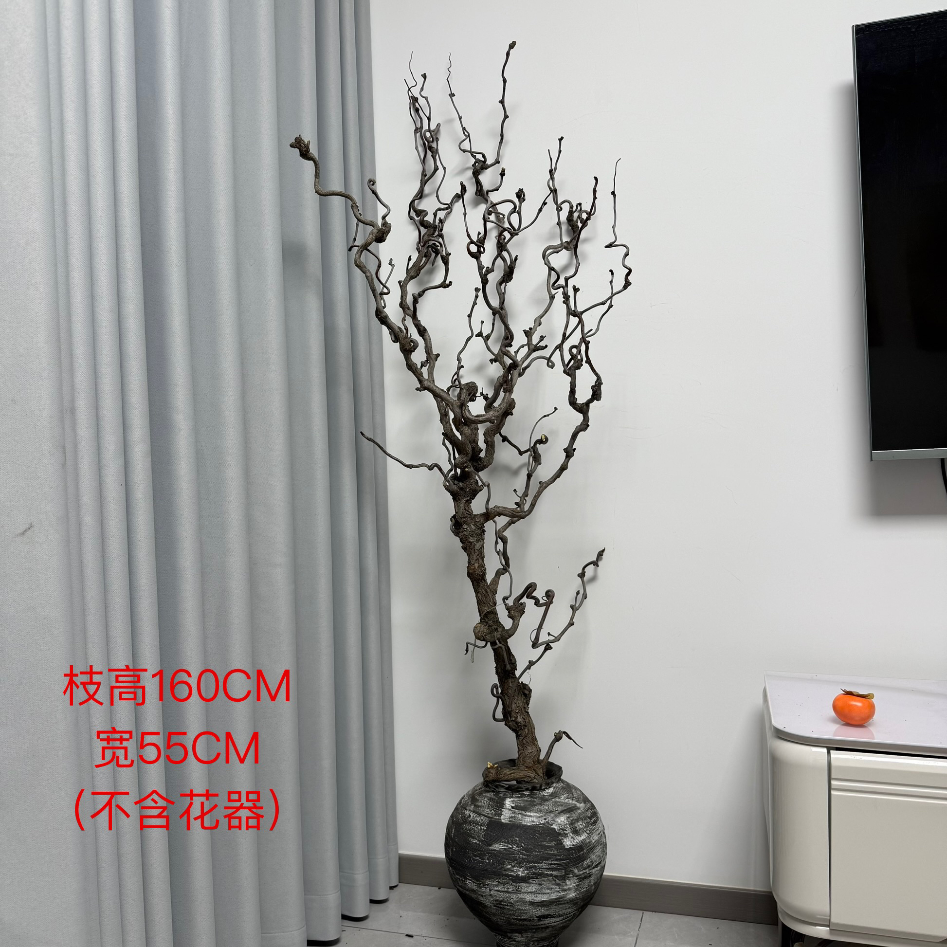 落地龙枣干枝天然弯曲侘寂风禅意适合中式插花花艺造景及家居装饰