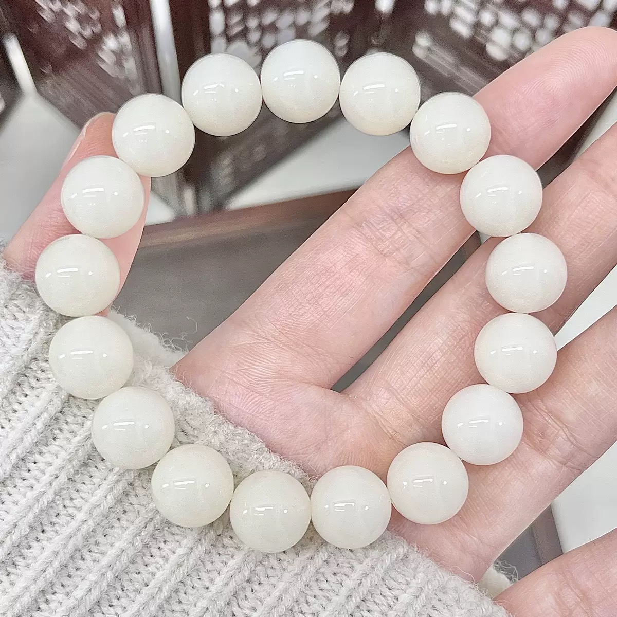 【先生推荐】菩提根手串白玉菩提文玩佛珠念珠男女情侣款手链饰品