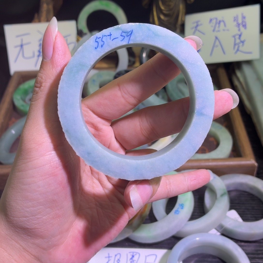 定制翡翠未镶嵌翡翠A货手镯毛胚定制