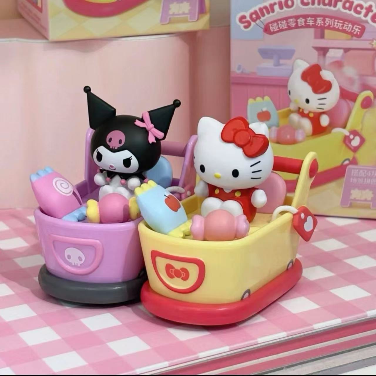 正版萌趣三丽鸥碰碰零食车玩动乐盲盒