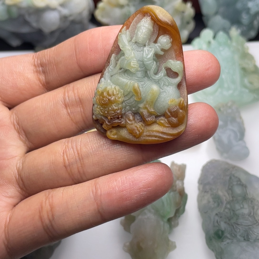 定制翡翠未镶嵌文殊