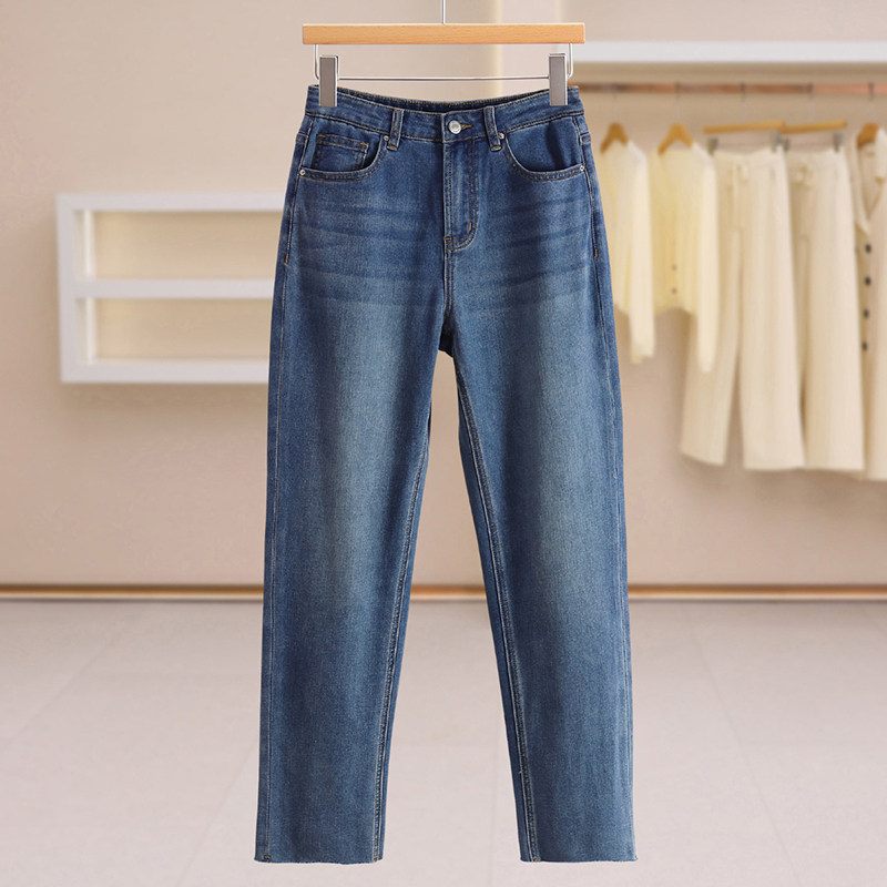 F8567-【佐】通勤磨白小脚裤修身显瘦牛仔裤#WZS58Z008