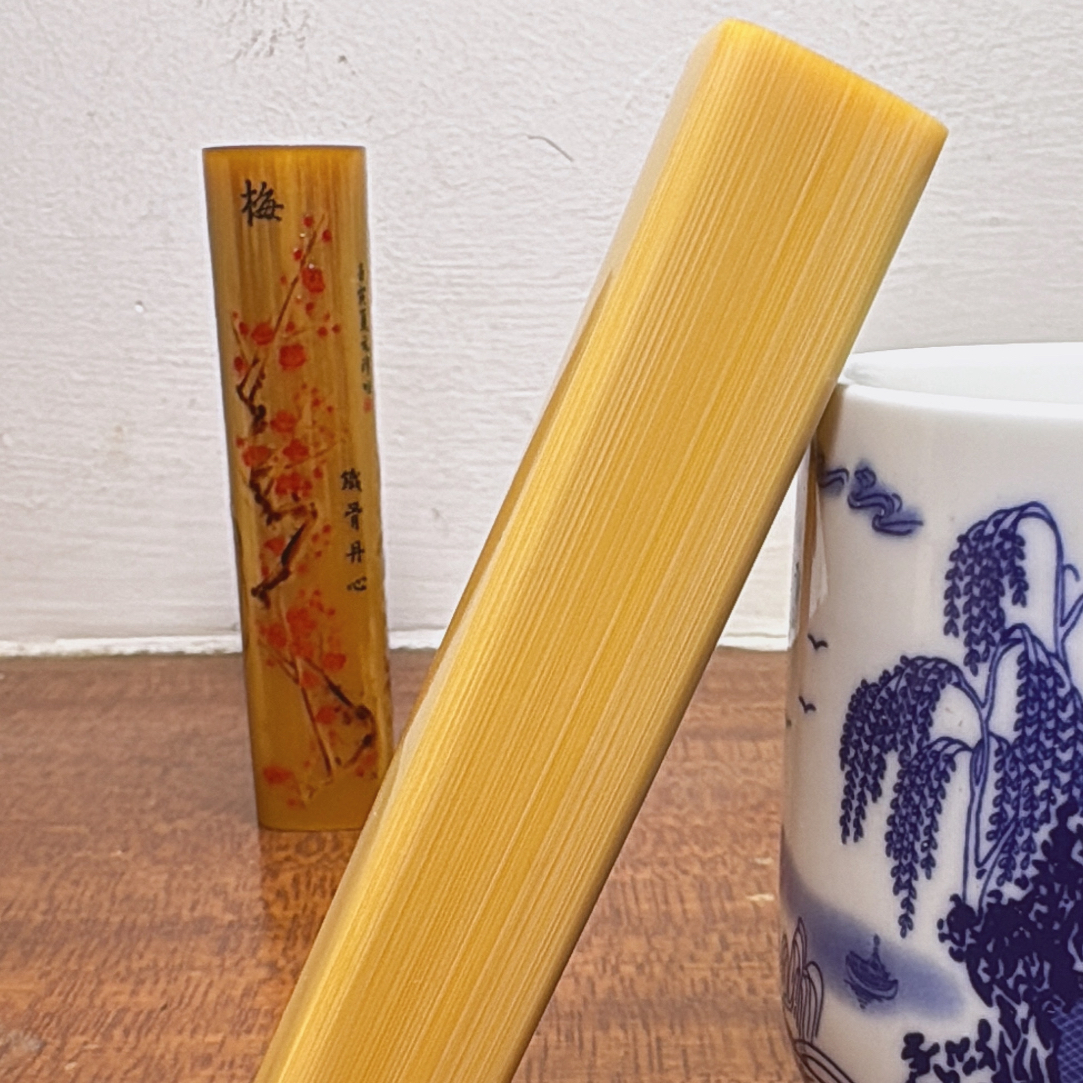 精品懒人文玩实心玉竹水晶爆密料毕业级黄皮水晶方料