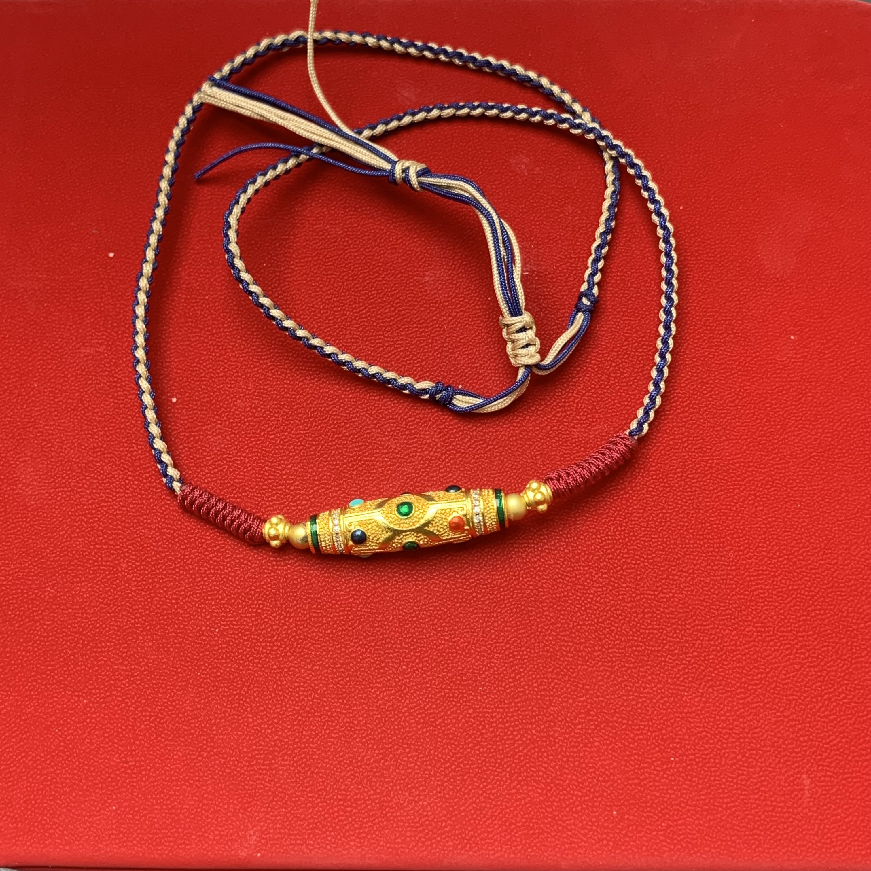 项链 【高端定制】时尚气质百搭彩回纹珠绳项链A167