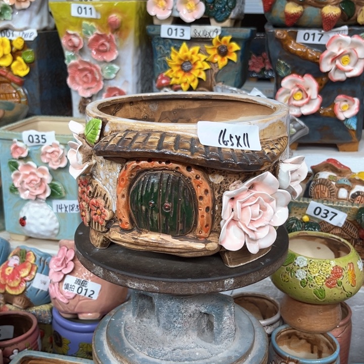 紫砂花盆粗陶材质多肉花盆