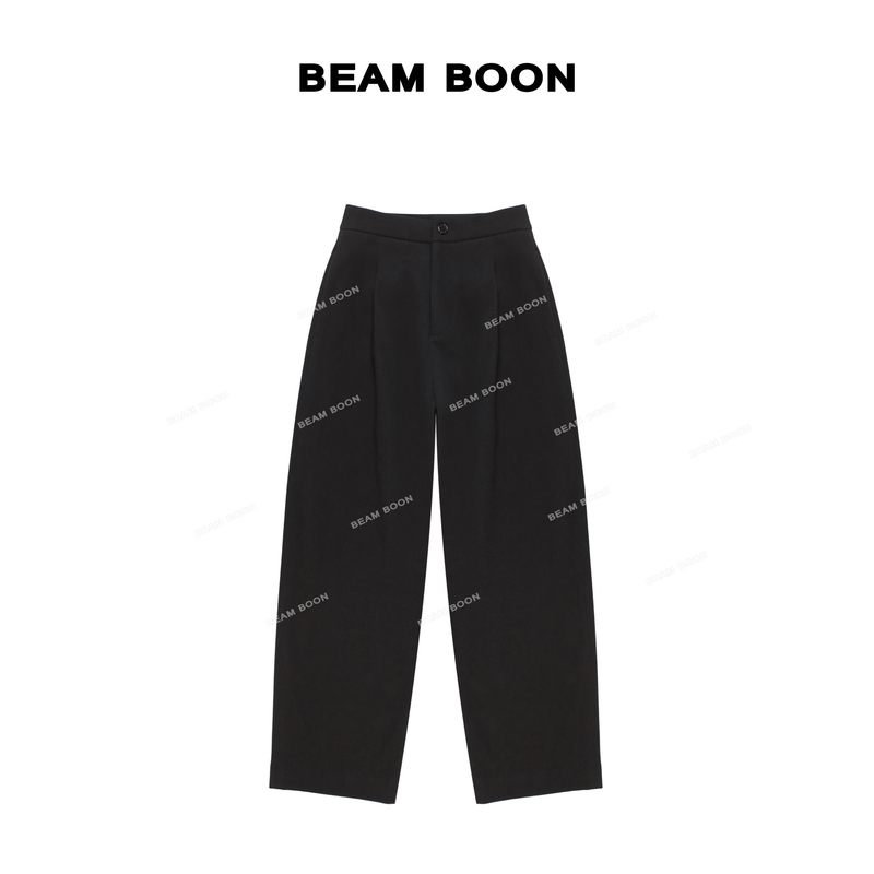 Beam Boon|【小禾时装周】高密棉弹斜纹冬季保暖立裁捏褶显瘦休闲裤