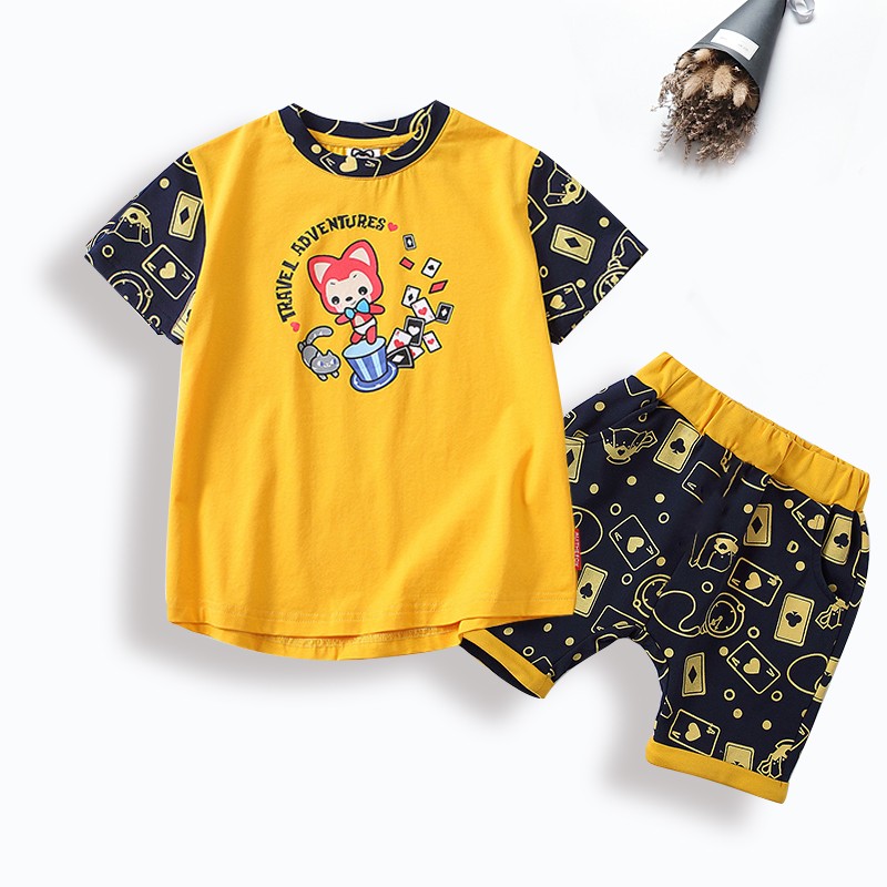 断码青!150码啊离儿童短裤男童夏季印花五分松紧腰短裤