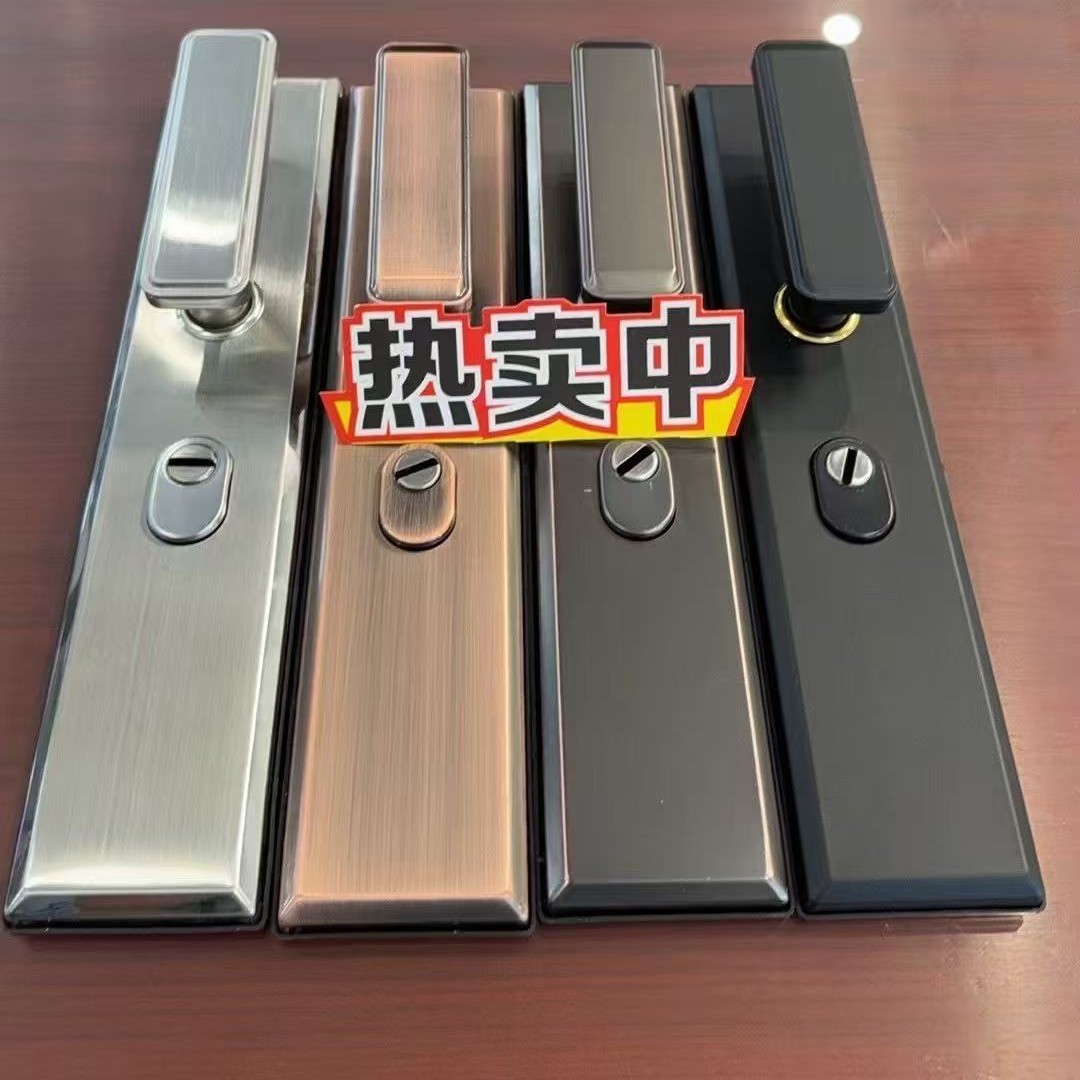 （拍一发十）013防盗门多功能双拉簧拉手双面衬板加厚红古灰古本色