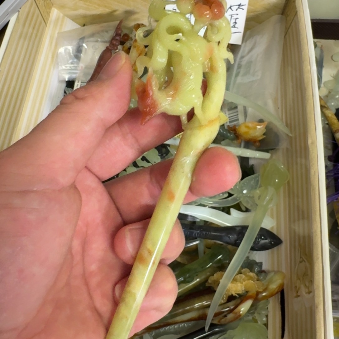 岫玉发饰未镶嵌延明君玉簪就是好看