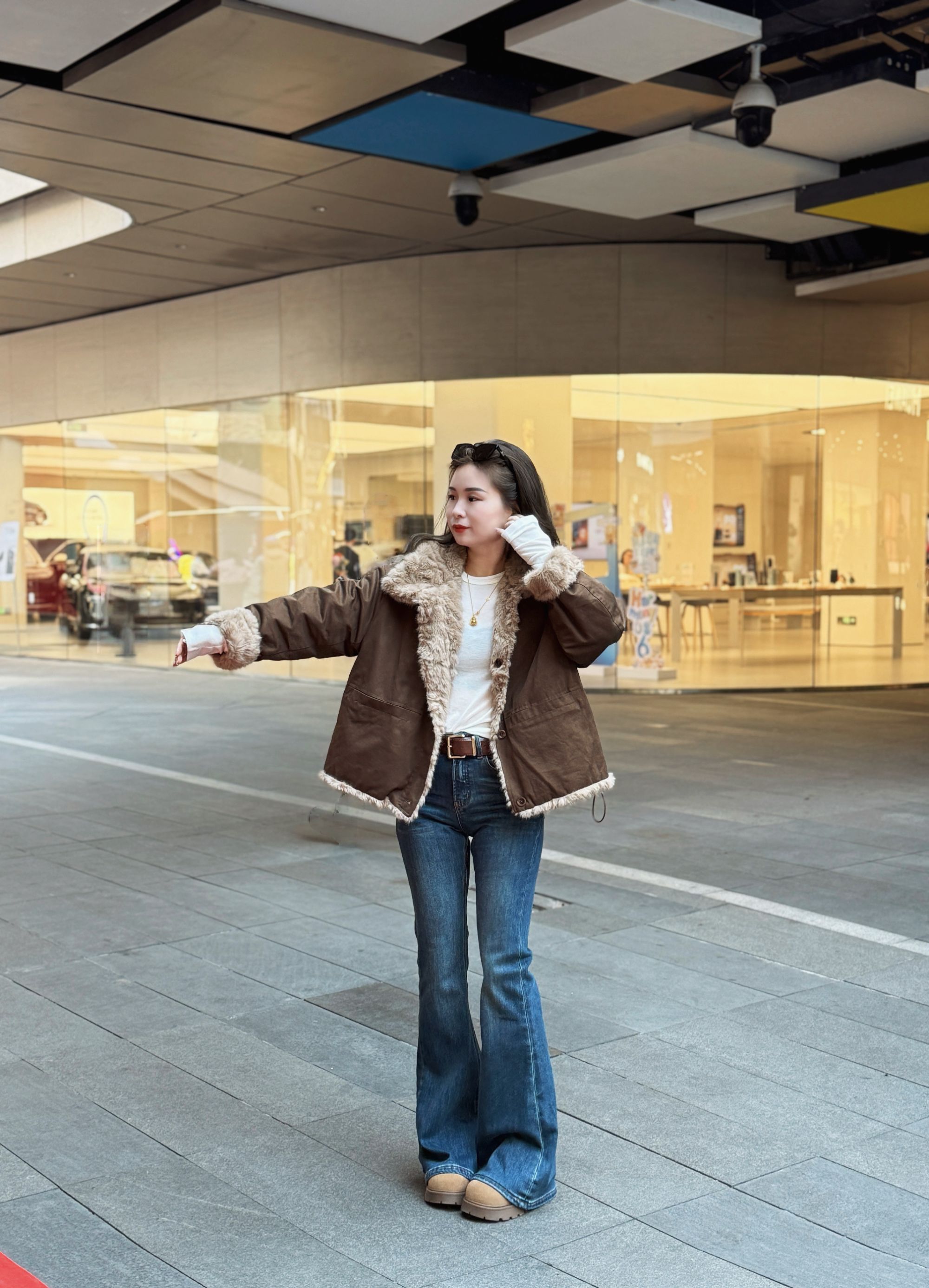 GY2159保暖两面可穿毛毛外套