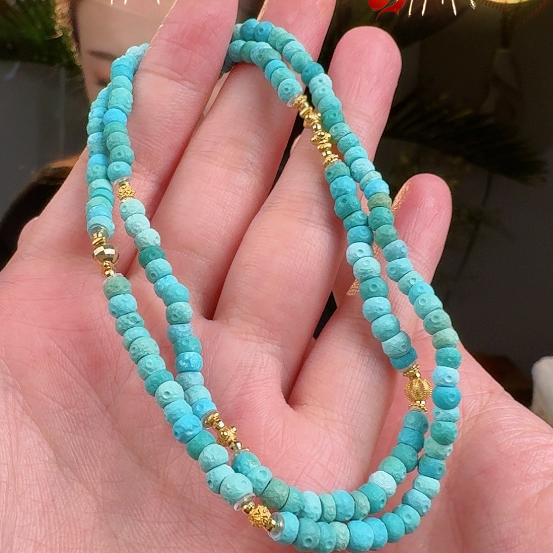 绿松石珠宝奇石18K金镶嵌