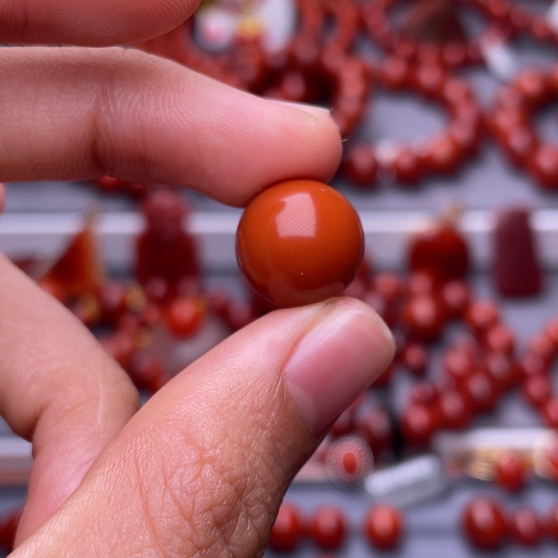 小***儿南红玛瑙未镶嵌其他天然精品）13.5mm瓦西柿子单珠