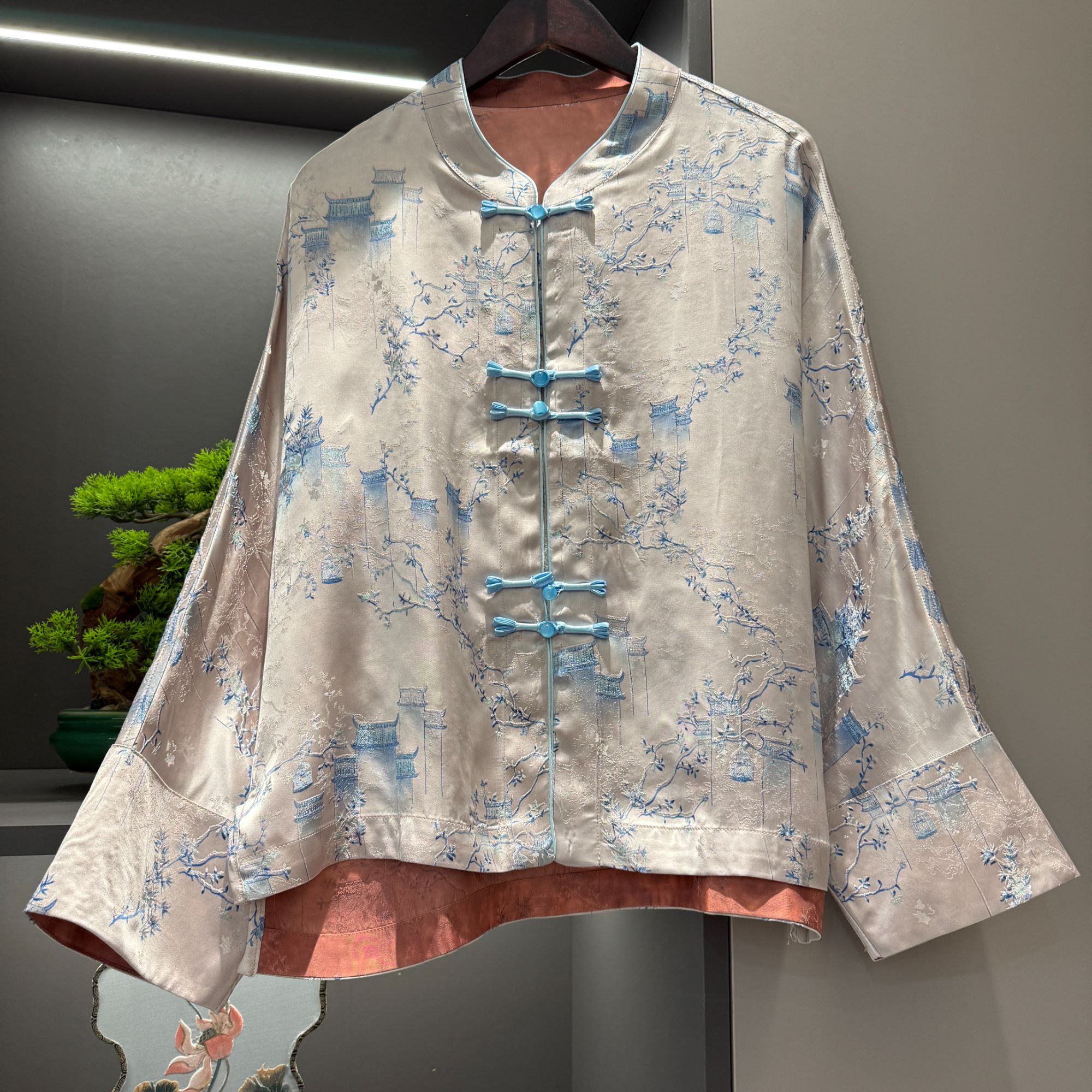 中式开衫复古盘扣传统改良亭台气质春季女装宽松上衣2976