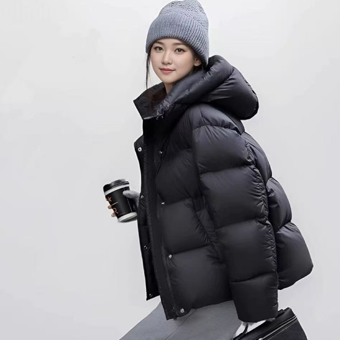 女2025冬季新款短款时尚简约小个子加厚面包服6270