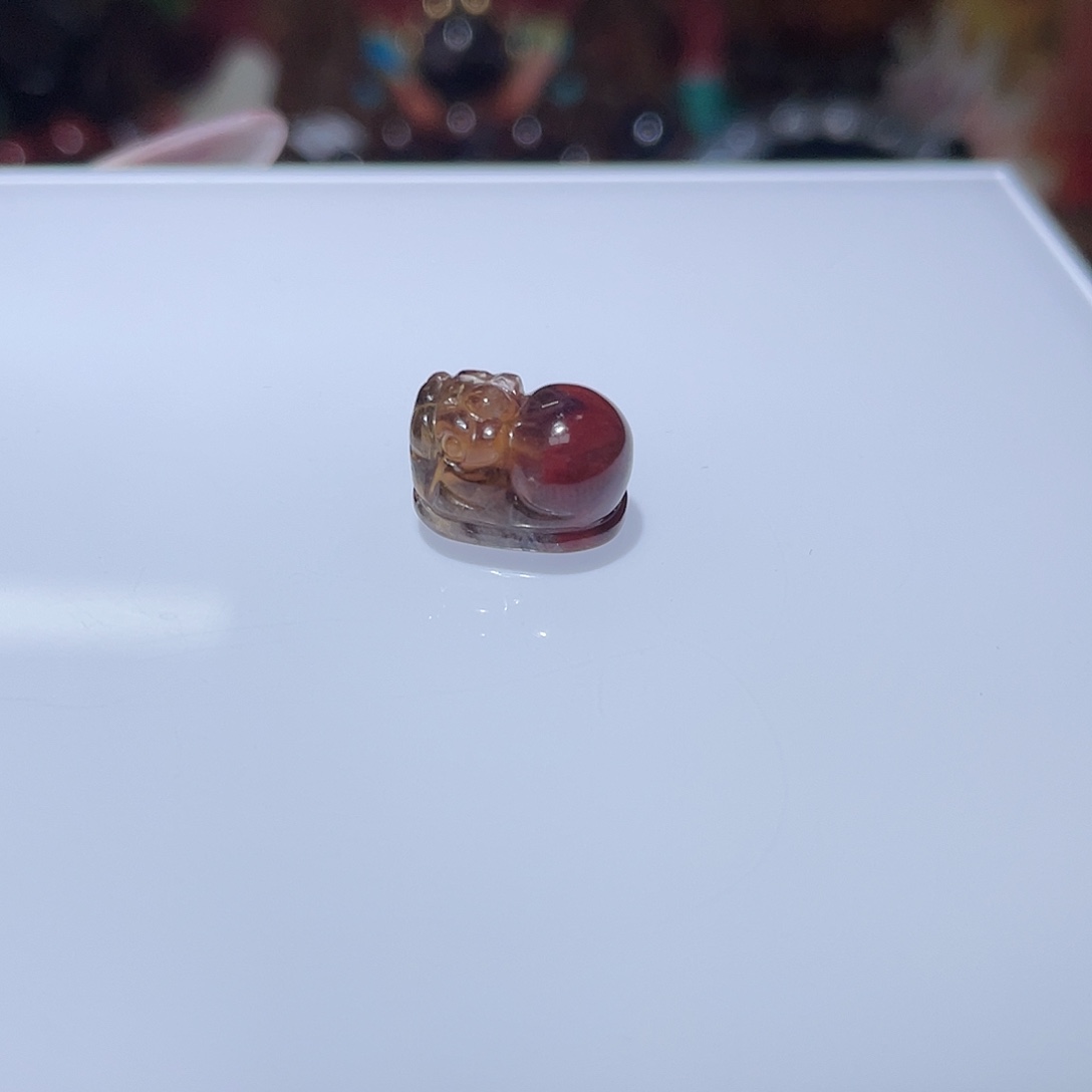 水晶极光老矿红貔貅大未镶嵌貔貅大